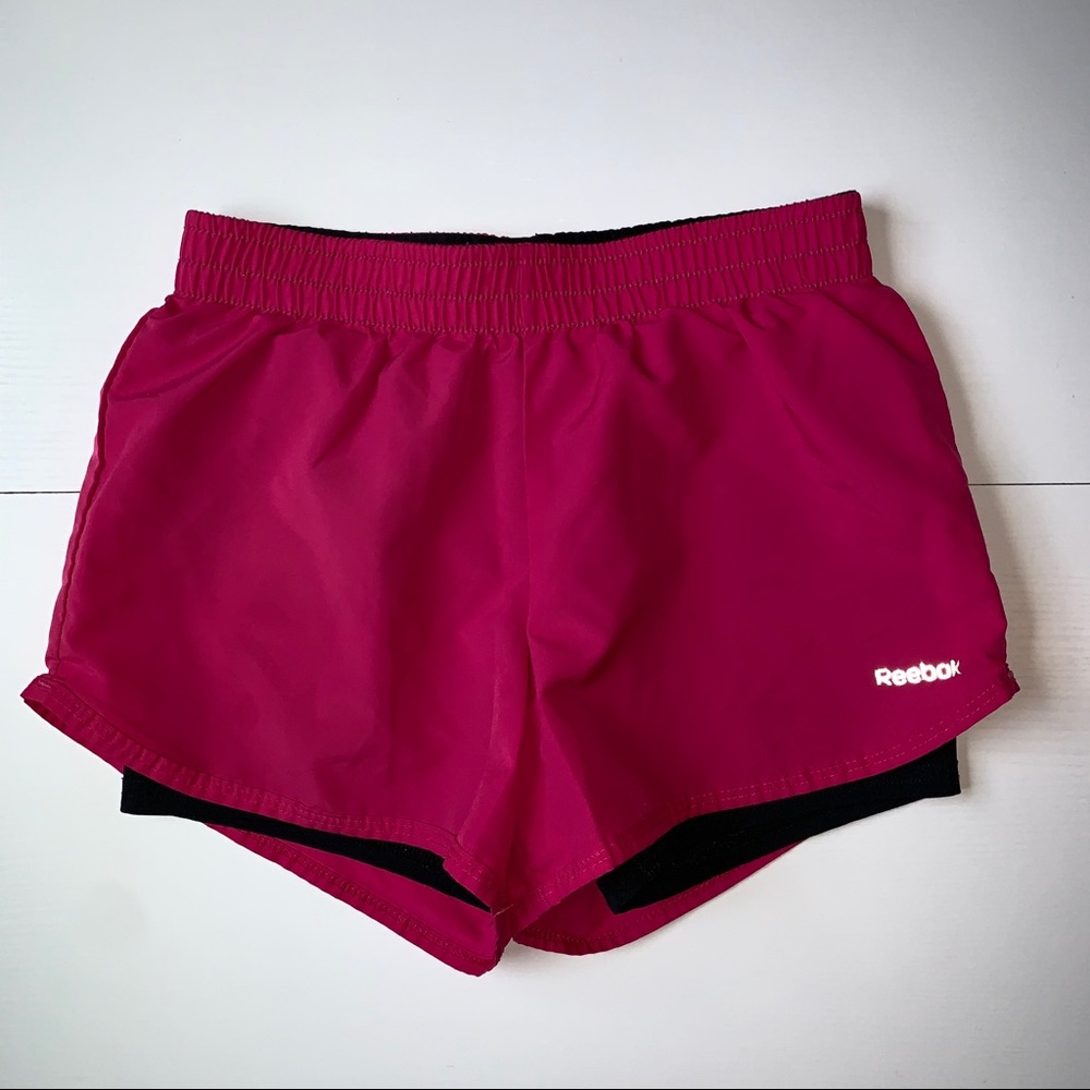 Reebok | athletic shorts | small 8/10 | pink/black